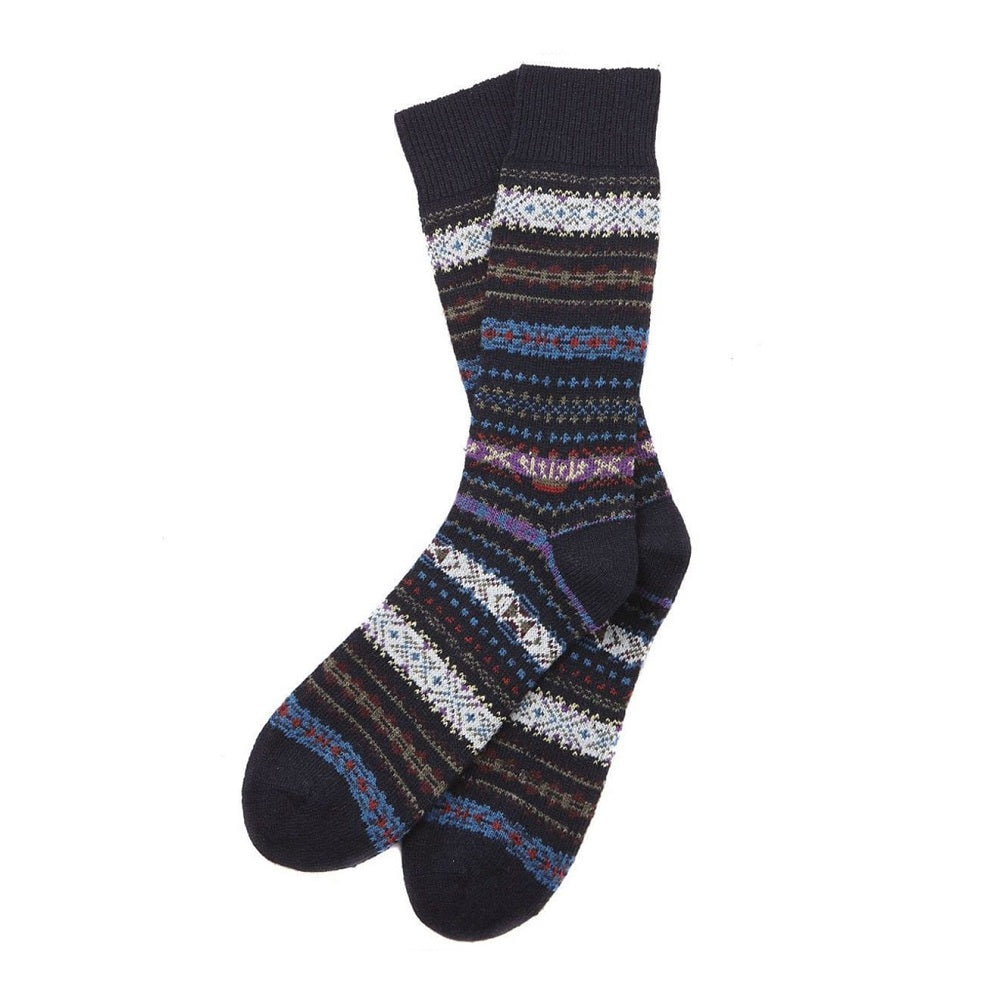 Barbour Boyd Socks In Navy Mix product image with Barbour