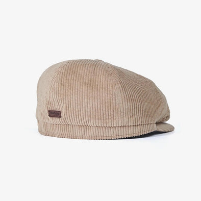 Barbour Thorns Cord Bakerboy Cap In Military Brown
