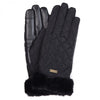 Barbour Norwood Quilted Gloves In Black Size L