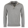 Barbour Cotton Half Zip Sweater in Grey Marl Size L