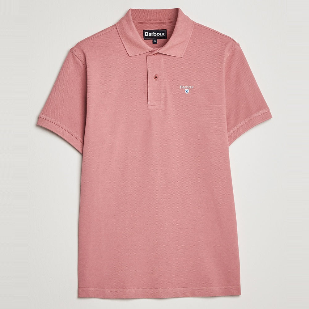 Barbour Sports Polo Shirt In Faded Pink Size M