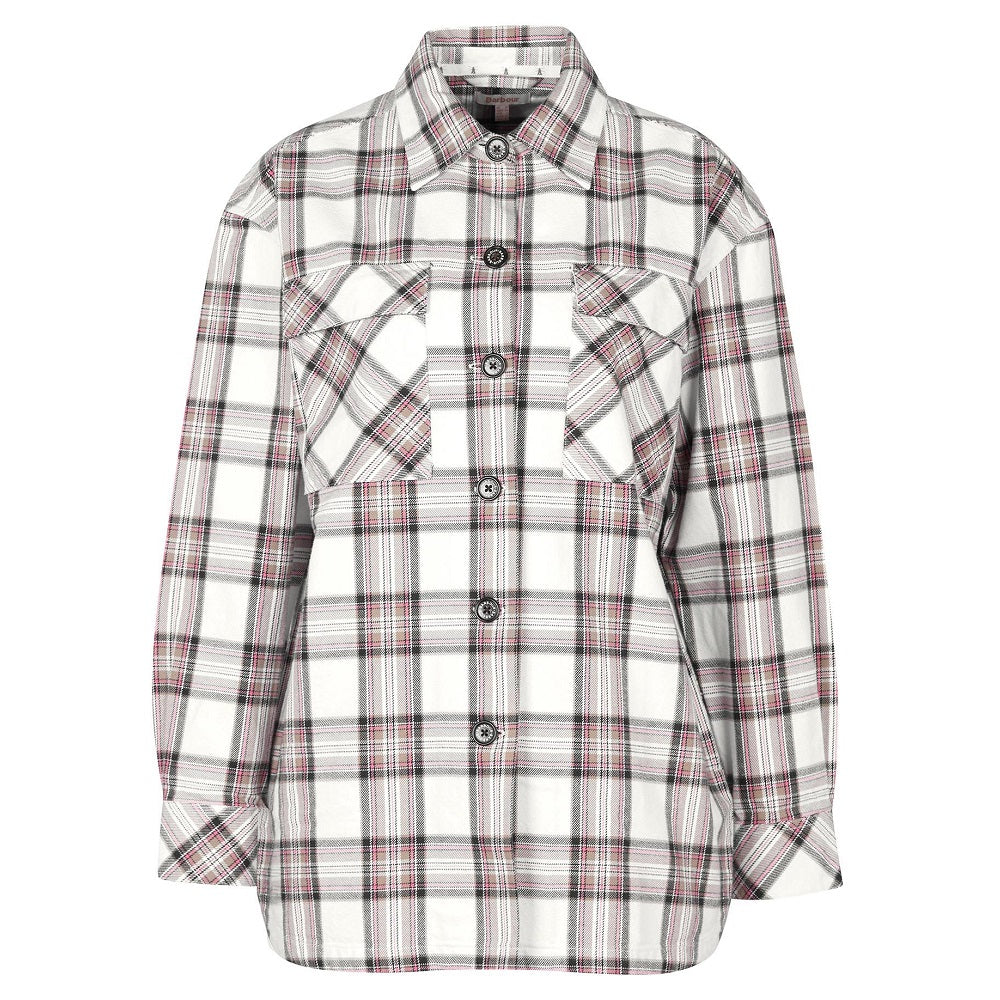 Barbour Coraline Overshirt In Cloud/Navy Size US10