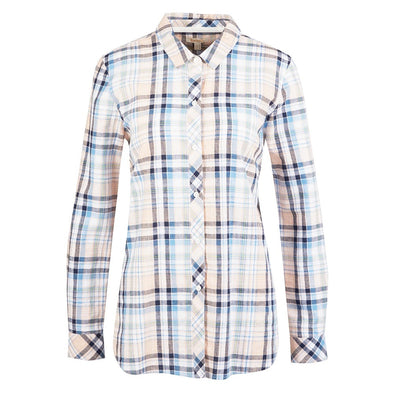 Barbour Seaglow Shirt In Off White Check