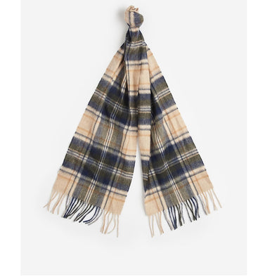 Barbour New Check Tartan Scarf Sand Beige Plaid One Size