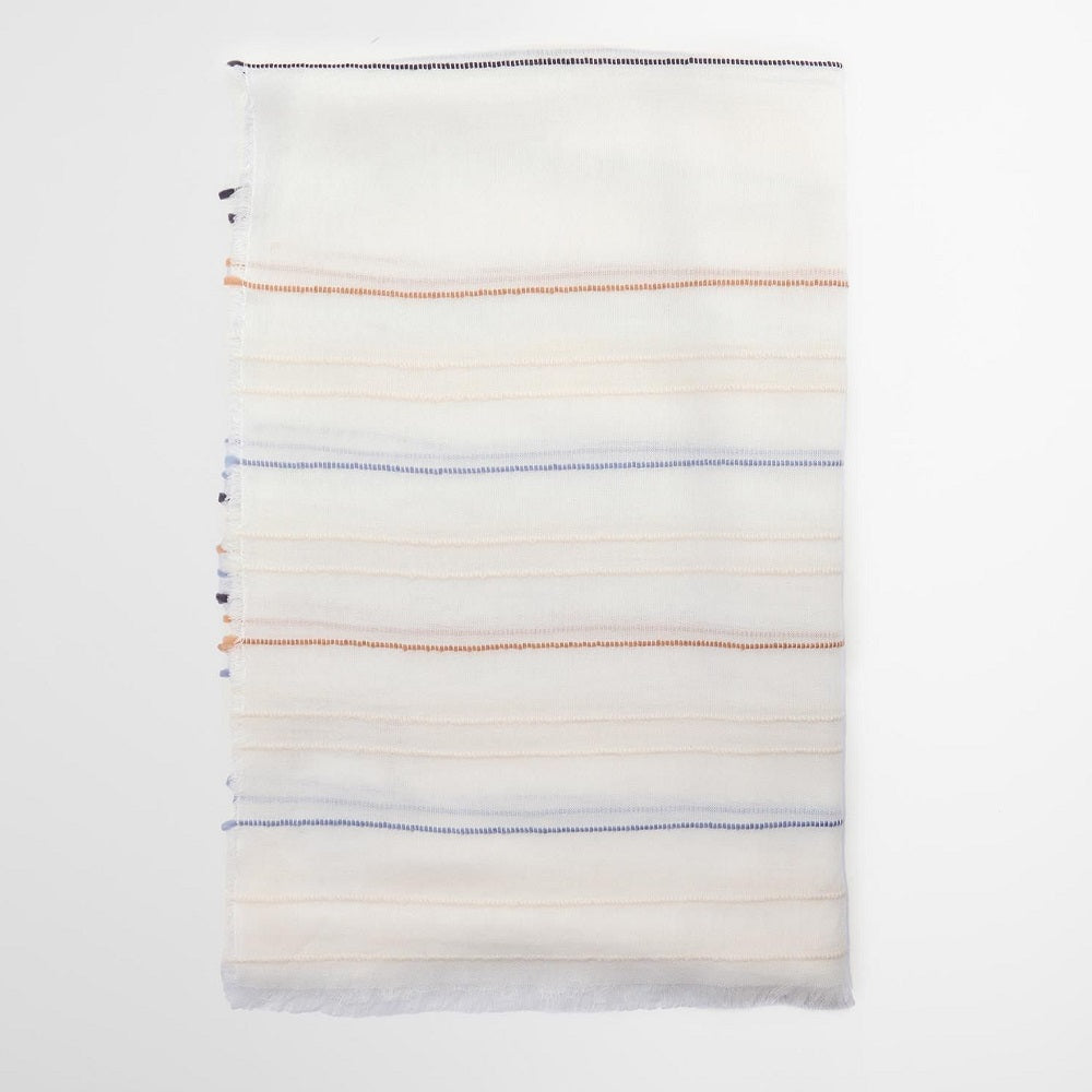 Barbour Erica Striped Breeze Blue Scarf One Size