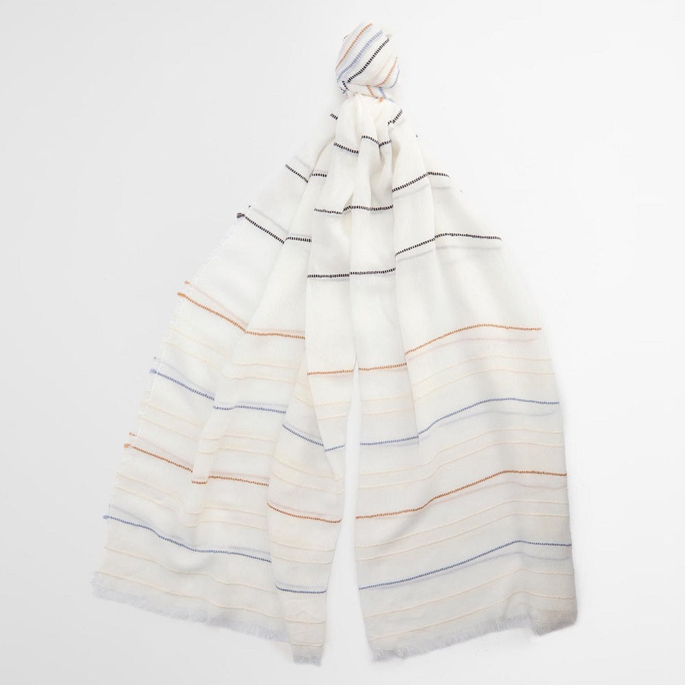 Barbour Erica Striped Breeze Blue Scarf One Size