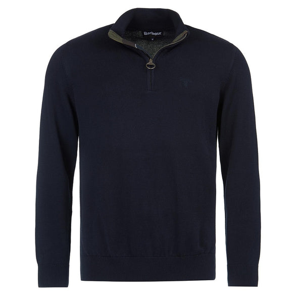 Barbour Cotton Half Zip Sweater in Navy Size-M