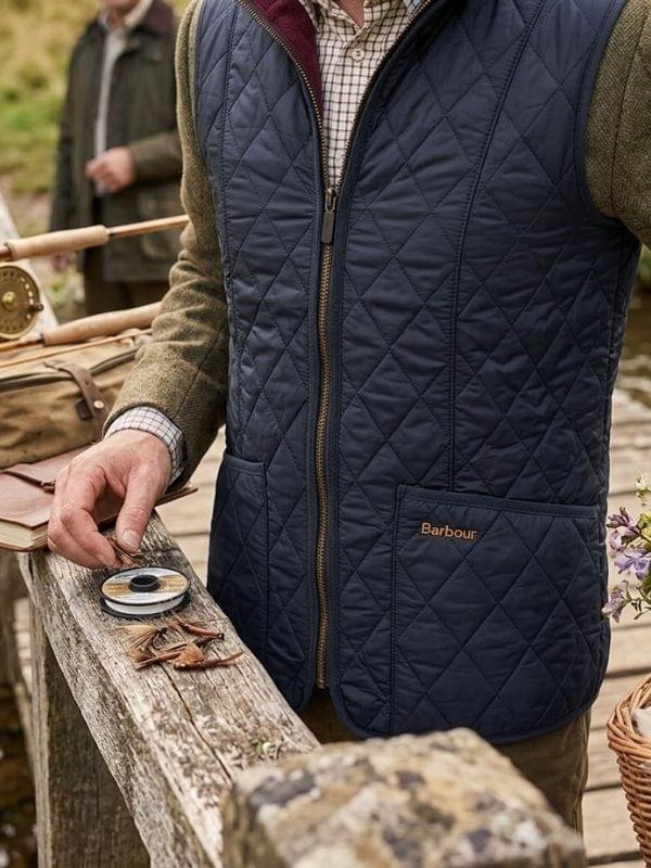 Barbour Womens Fleece Betty Liner Navy Size 8 product image with Barbour