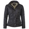 Barbour Flyweight Cavalry Quilted Jacket In Black/Stone Size US8
