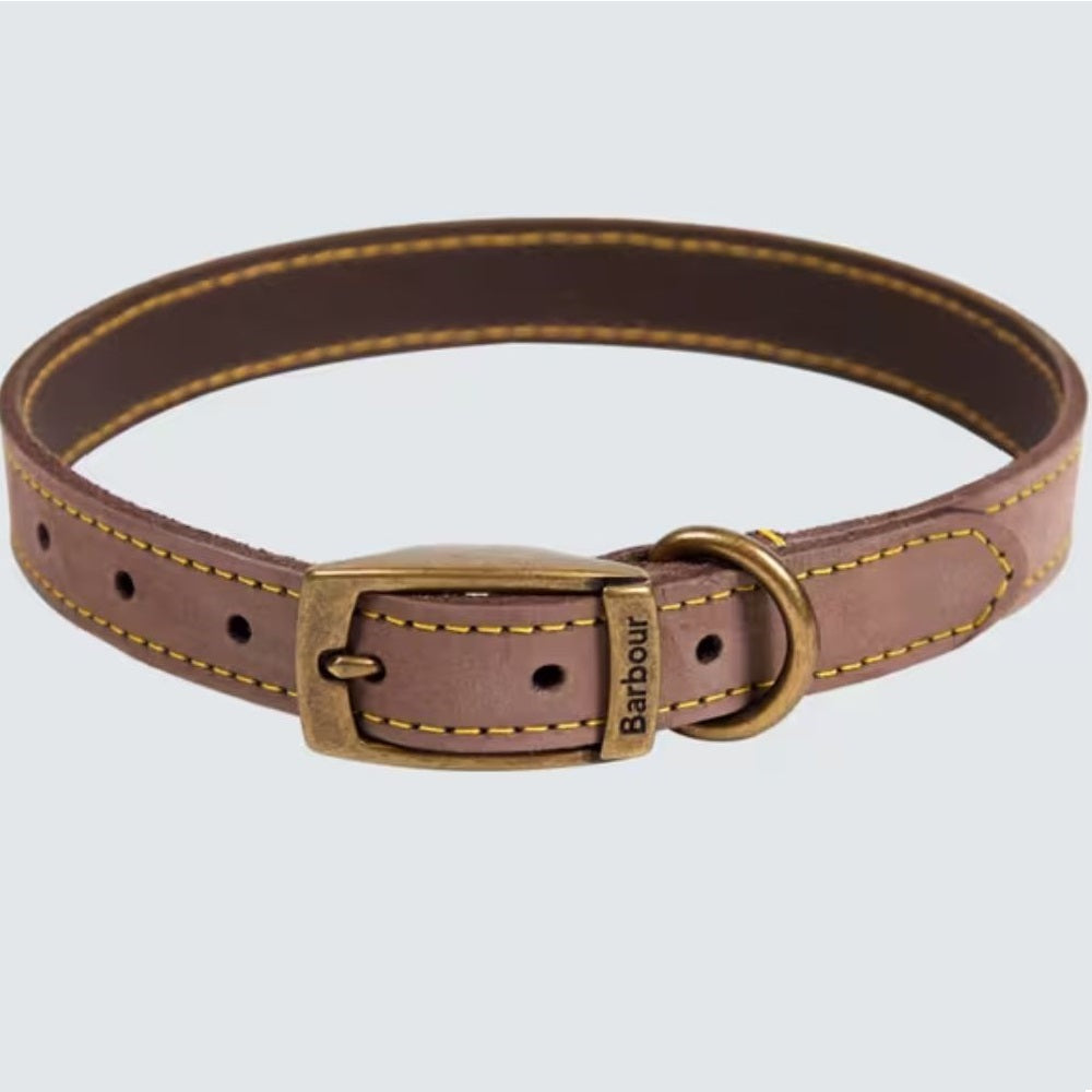 Barbour Leather Dog Collar Brown Size M
