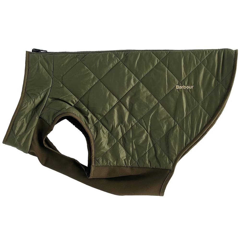 Barbour Reversible Quilted Dog Coat in Olive/Brown Size M Dog Coat product image with Barbour, Quilted, Dog