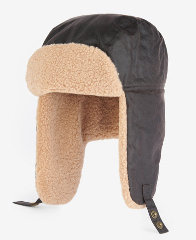 Barbour Morar Waxed Trapper Hat Rustic Size S