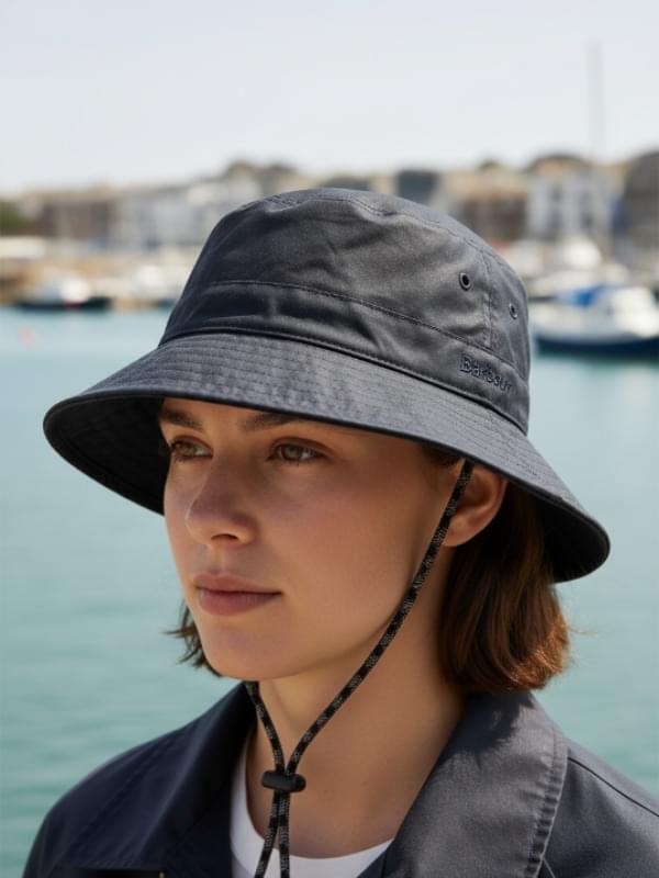 Barbour Transport Waxed Hat In Navy Size XL Hat product image with Barbour
