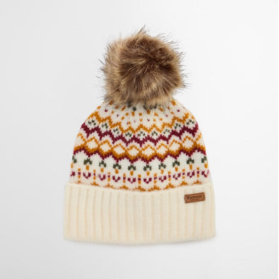 Barbour Kingsford Fair Isle Beanie Hat Cloud One Size