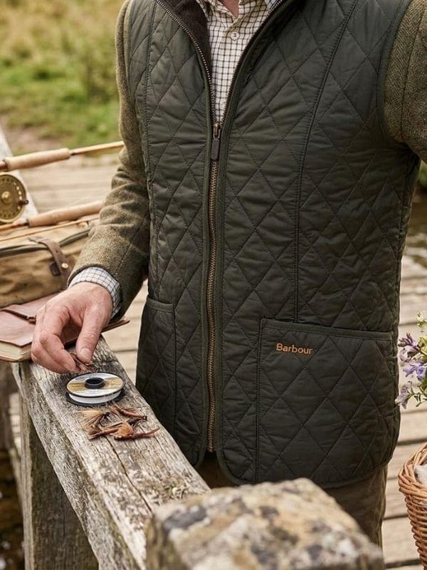 Barbour Womens Fleece Betty Liner Dark Olive Size 8 product image with Barbour