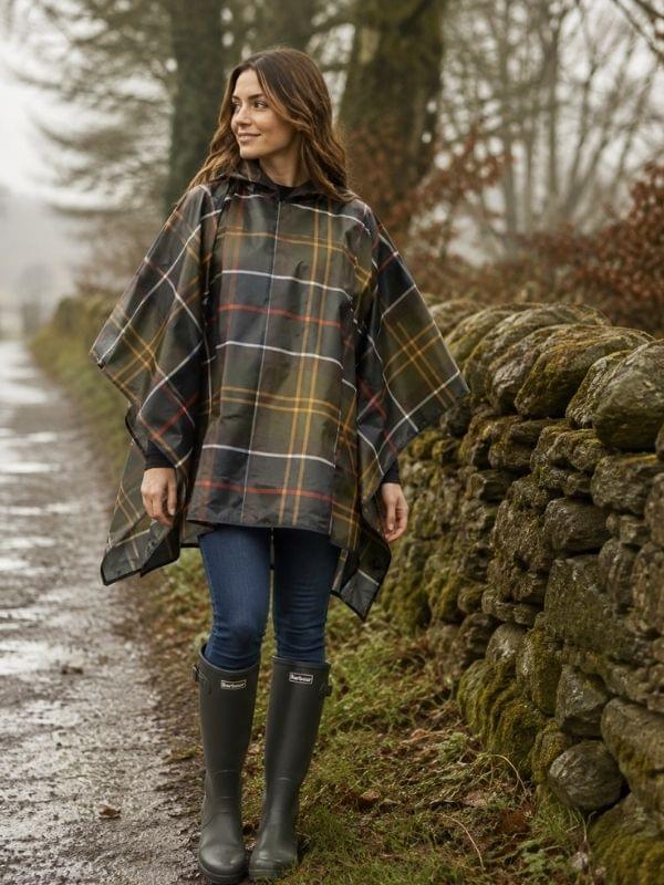 Barbour Showerproof Poncho Classic Tartan Poncho product image with Barbour, Tartan, Classic