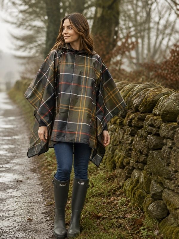 Barbour Showerproof Poncho Classic Tartan Poncho product image with Barbour, Tartan, Classic