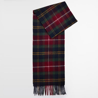 Barbour Wool Cashmere Tartan Scarf In Winterberry Tartan One Size