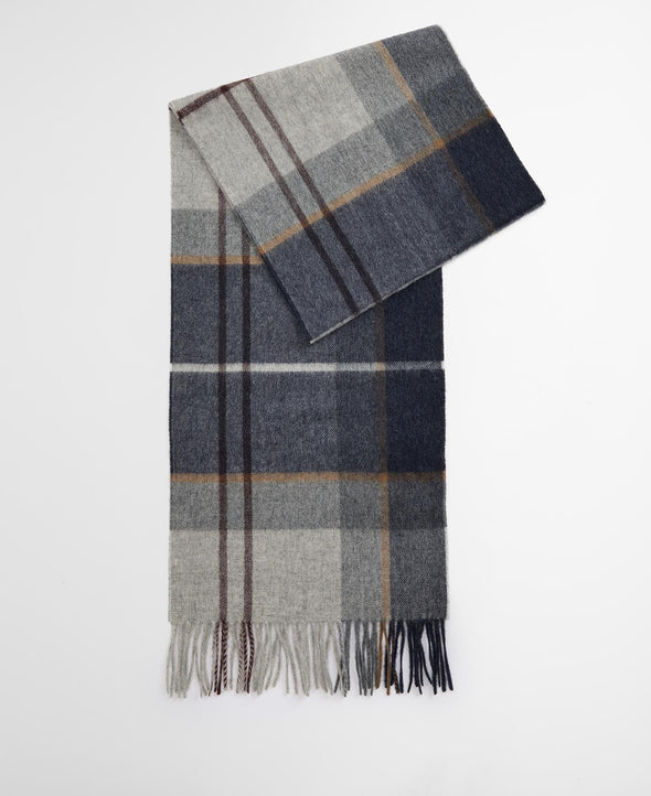 Barbour Carrbridge Tartan Scarf In Grey Midnight Tartan One size