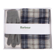 Barbour Tartan Scarf & Glove Gift Set in Grey Midnight One Size Scarf product image with Barbour, Tartan, Gift
