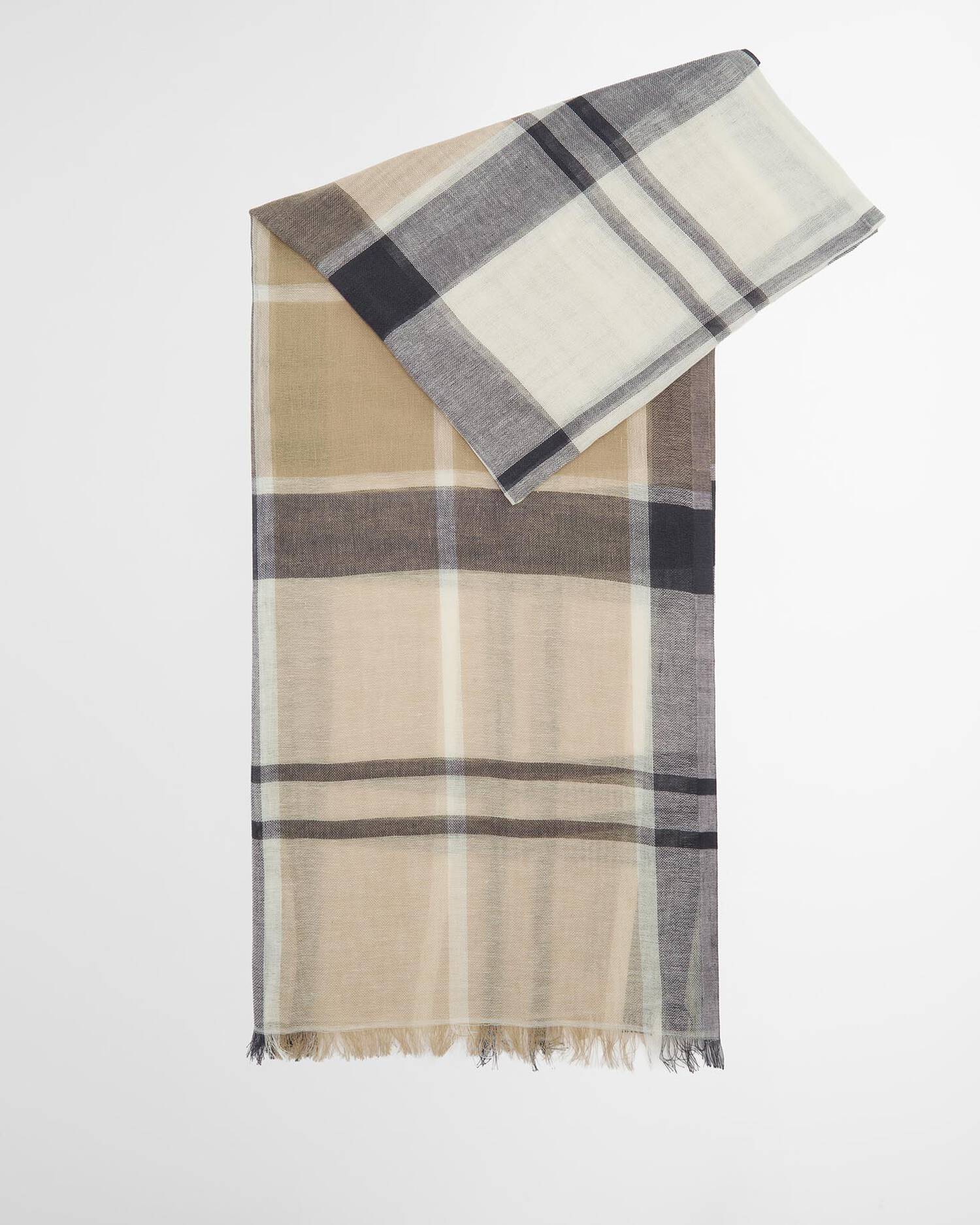 Barbour Abigail Tartan Scarf In Dress Navy One Size
