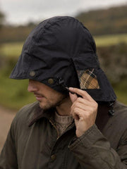 Barbour Waxed Cotton Men's Hood - Navy product image with Barbour