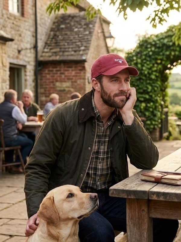 Barbour Cascade Sports Cap Lobster Red One Size Best of British NBPT  Men.