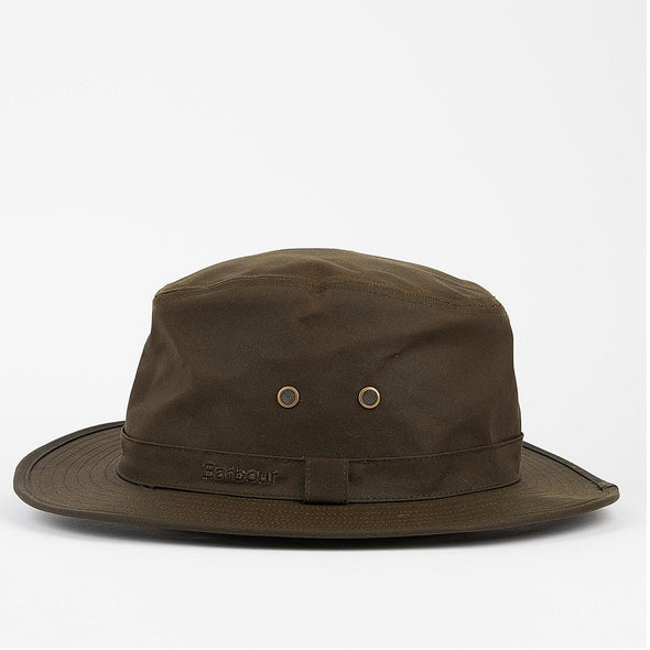 Barbour Dawson Wax Safari Hat Olive Size L