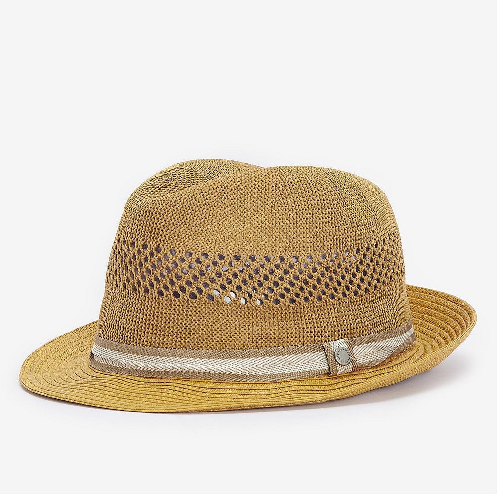 Barbour Craster Trilby Hat Dark Tan Trilby product image with Barbour