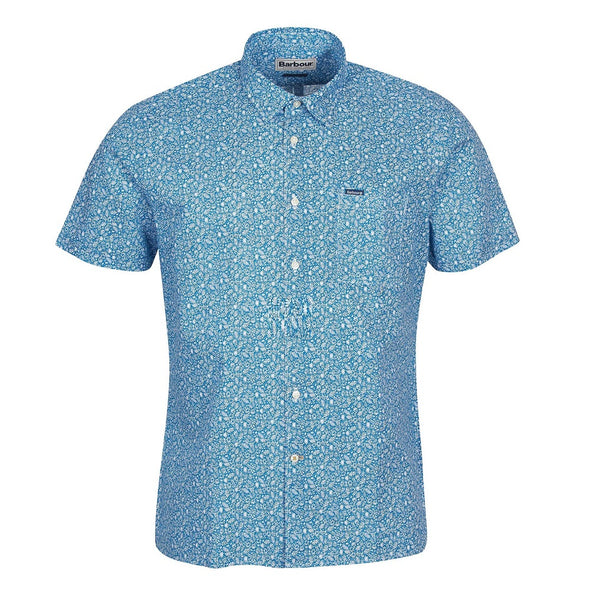 Barbour Men's Melbury Short Sleeve Summer Shirt Blue