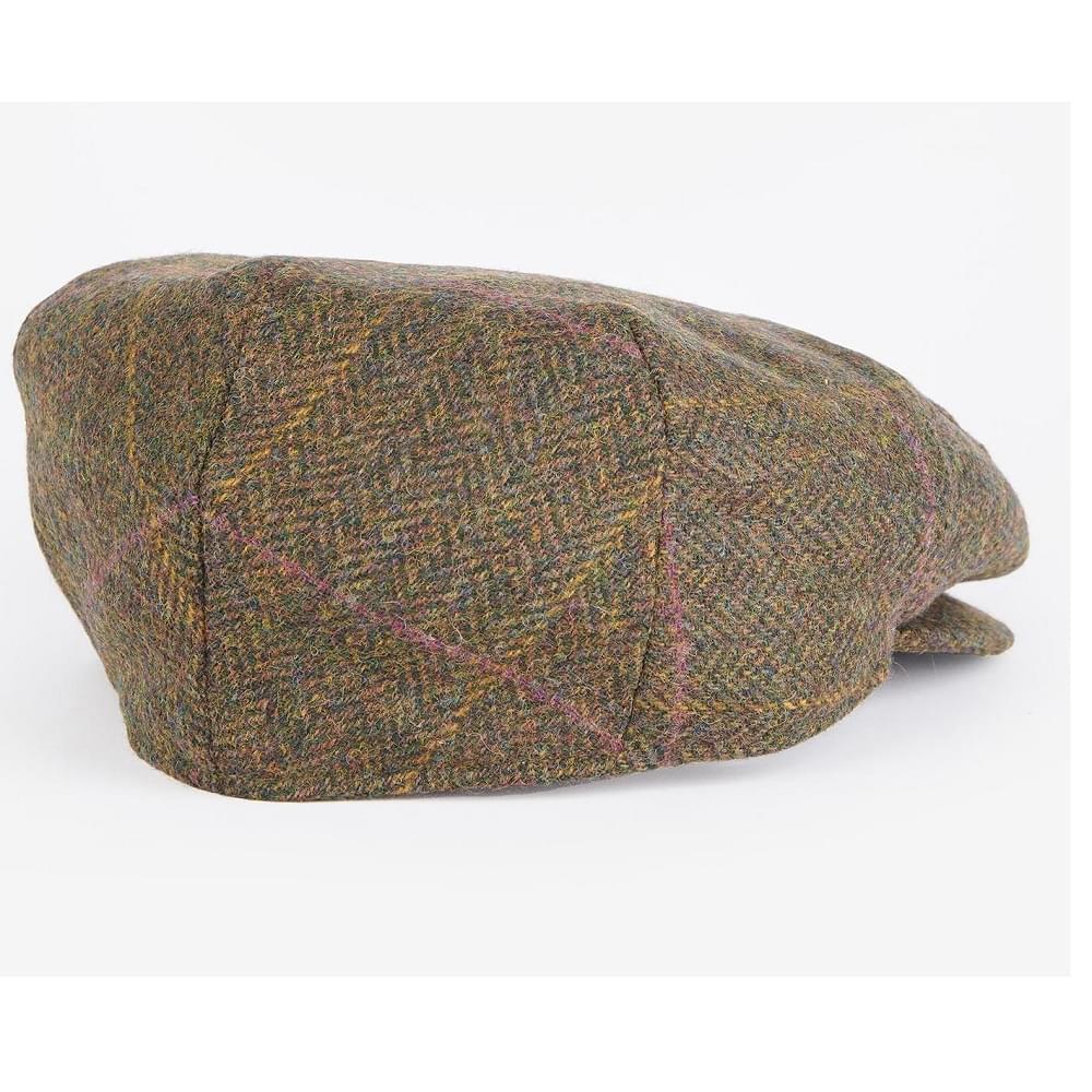 Barbour Cairn Flat Cap Olive/Purple/Red