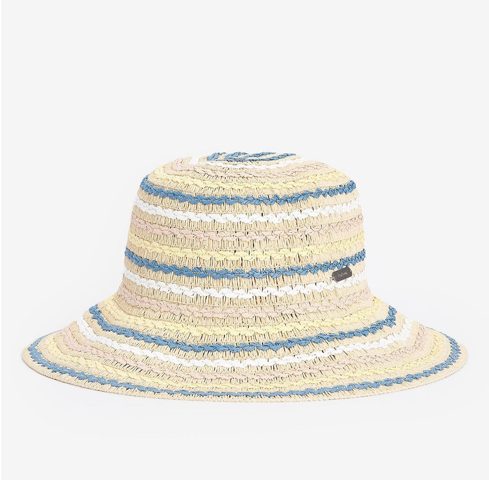 Barbour Dana Cloche Straw Bucket Hat Classic Multi