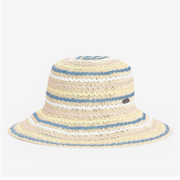 Barbour Dana Cloche Straw Bucket Hat Classic Multi Size M