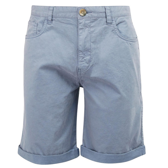 Barbour Overdyed Twill Shorts In Washed Blue Size 36
