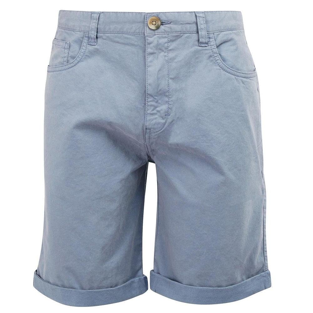Barbour Overdyed Twill Shorts In Washed Blue Size 40