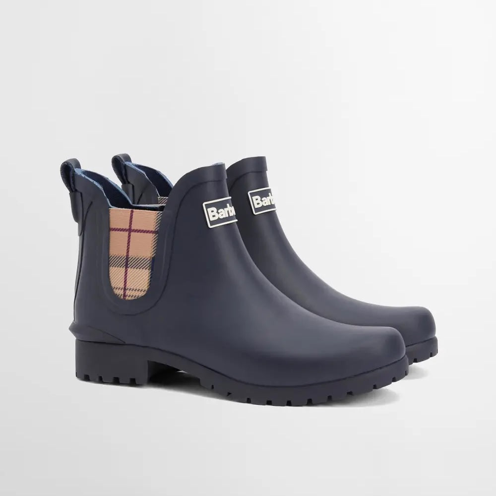 Barbour Wilton Wellington Chelsea Boot in Navy/Hessian Size US 10