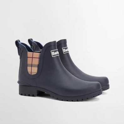 Barbour Wilton Wellington Chelsea Boot in Navy/Hessian