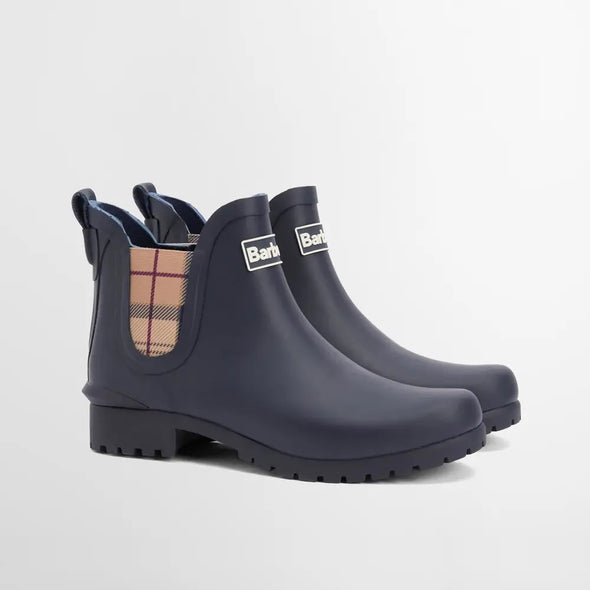 Barbour Wilton Wellington Chelsea Boot in Navy/Hessian