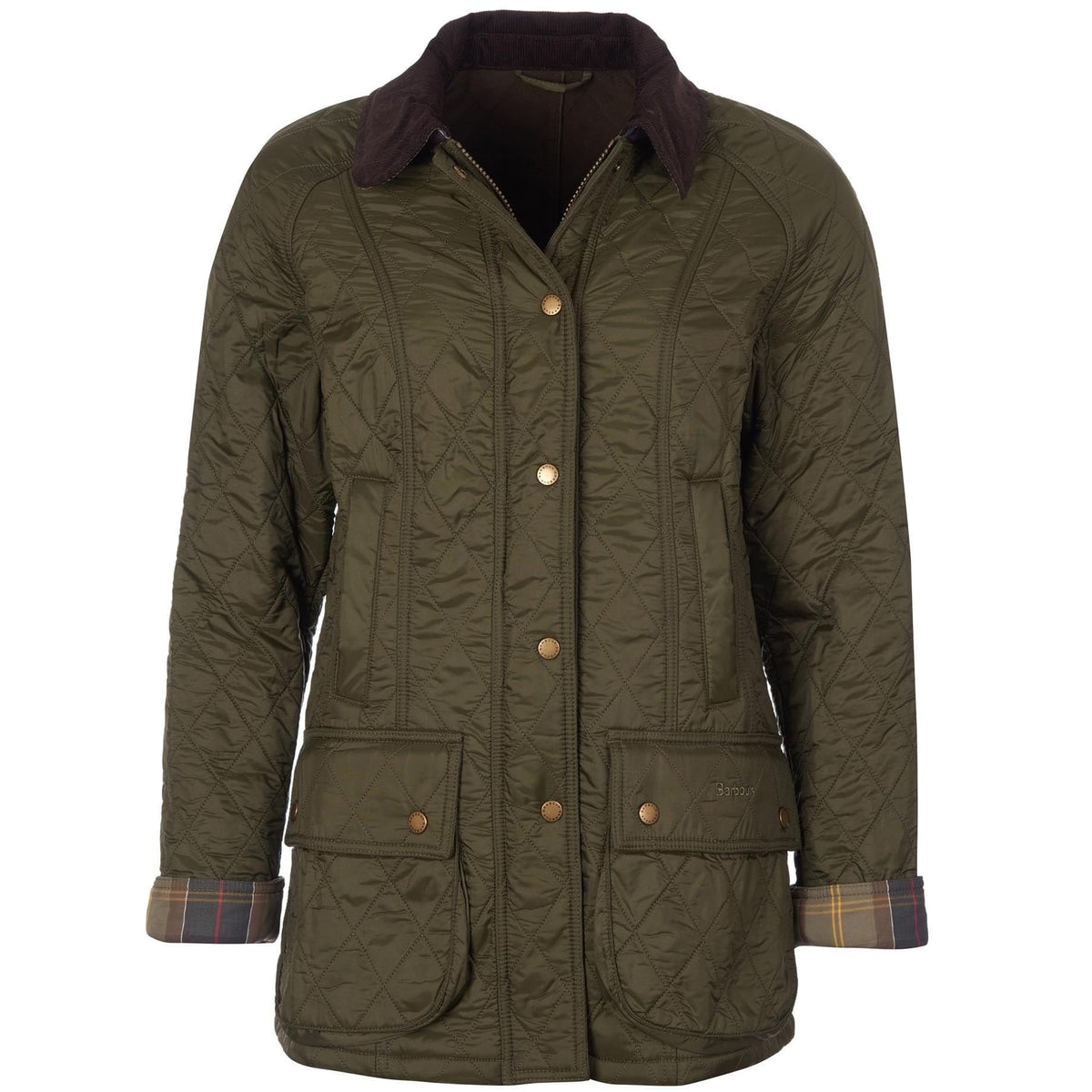 Barbour Women Beadnell Polarquilt Jacket Olive Size US8 Jacket product image with Barbour