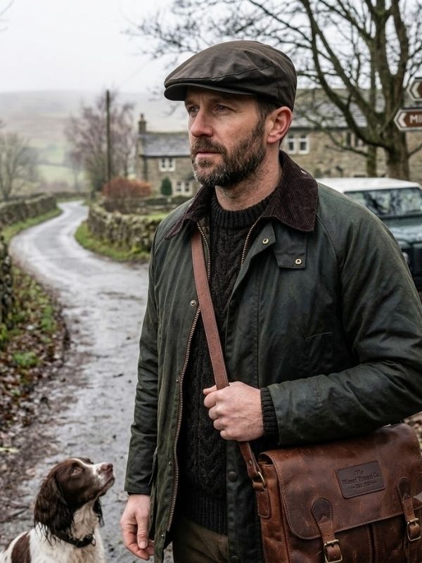 Barbour Flat Wax Cap Olive Best of British NBPT  Men.