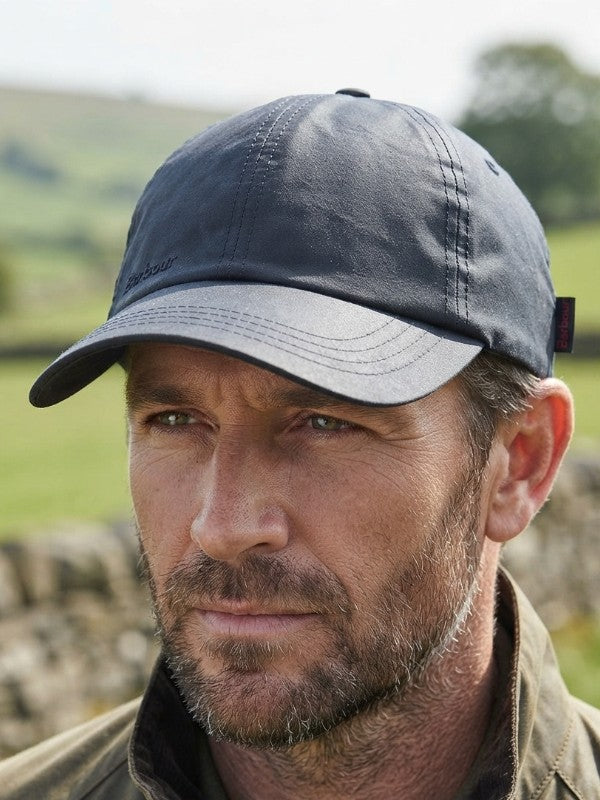 Barbour Wax Sports Cap in Navy Cap product image with Barbour, Wax
