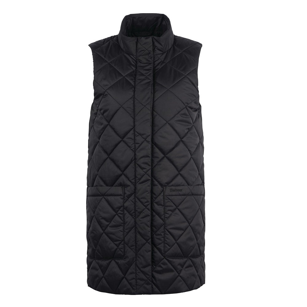 Barbour Cosmia Quilted Liner Vest In Black Size 14