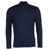 Barbour Cable Knit Half Zip Jumper In Navy Size M