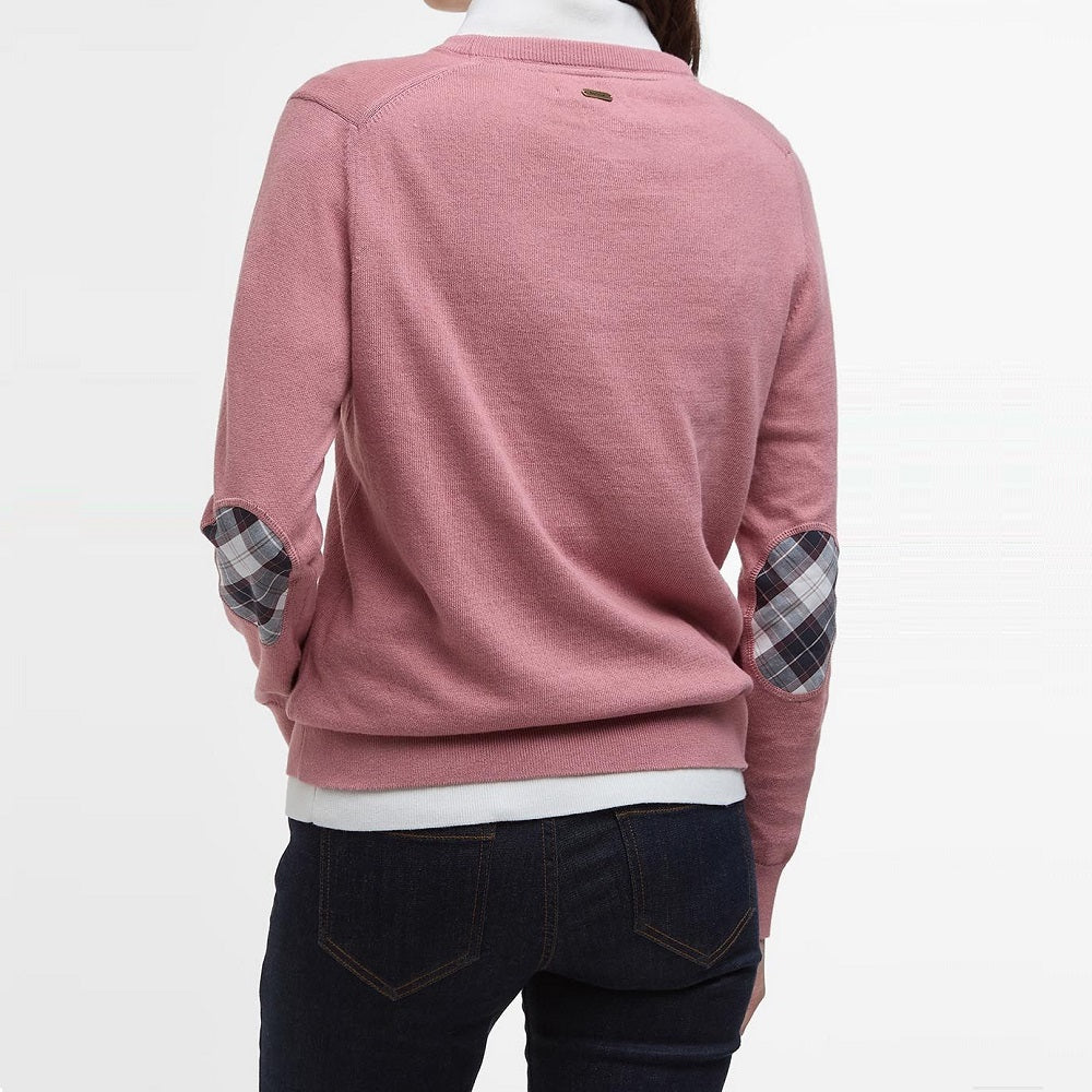Barbour Lavender Knitted Jumper In Tea Rose