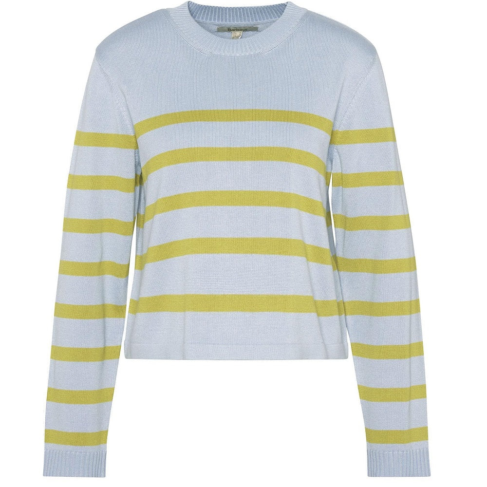 Barbour Women's Bronya Striped Knitted Jumper In Breeze Blue Size US 12