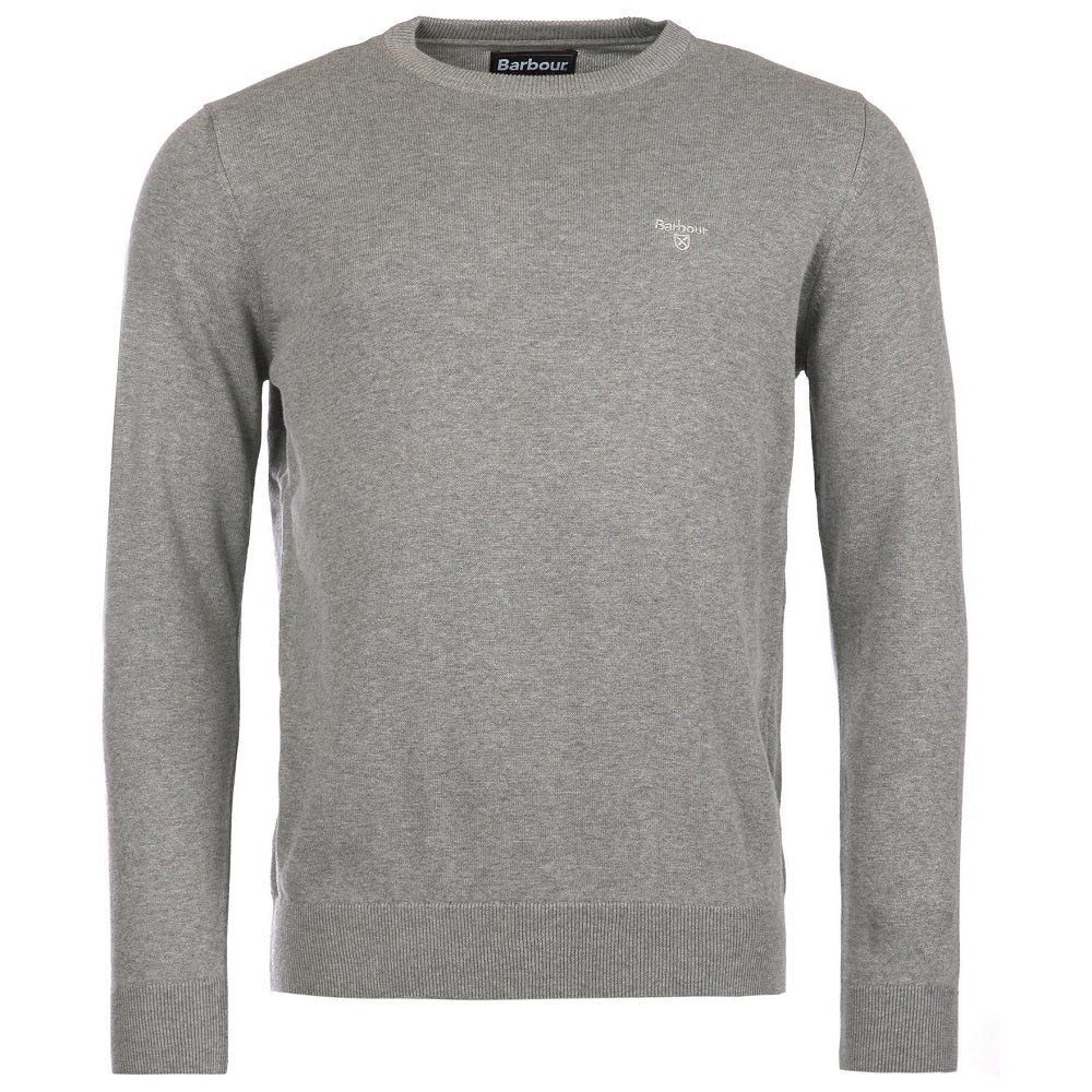 Barbour Pima Cotton Crew Neck Jumper In Grey Size L