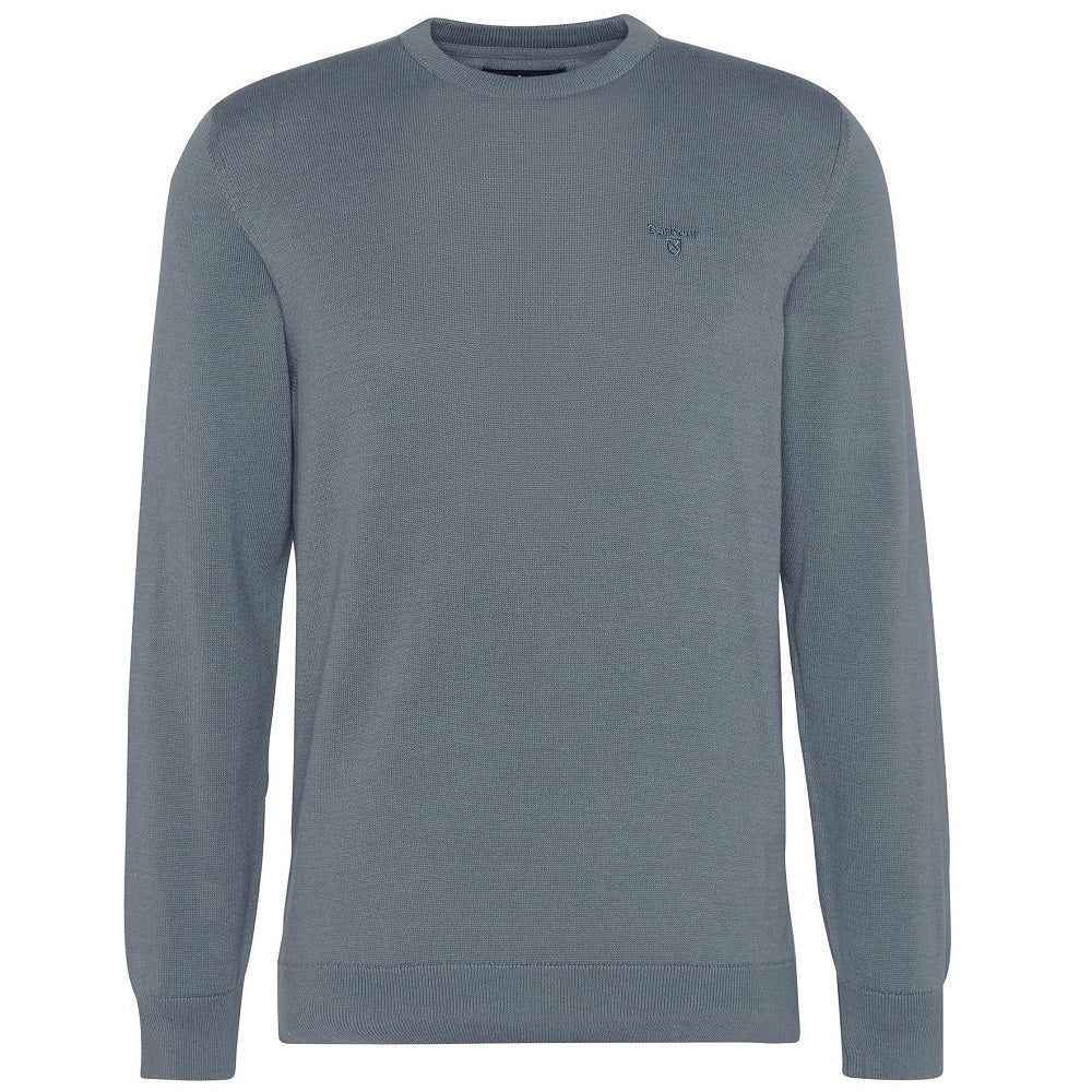 Barbour Mens Sweater Pima Crew Neck Cotton Vintage Teal Size L