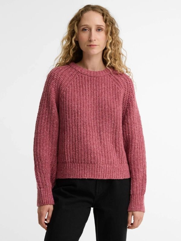 Barbour Knit Alderney Wool-Blend Crew Neck Jumper Tea Rose Size US 6