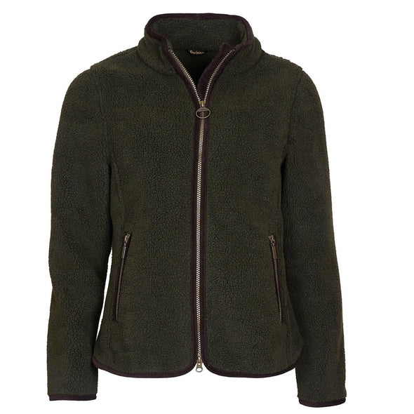 Barbour Lavenham Fleece Olive Classic Jacket Size 14