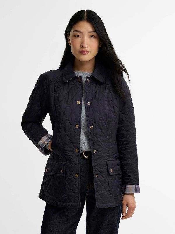 Barbour summer Beadnell Quilted Jacket Classic Navy Size US 4